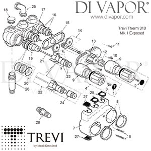 Trevi Therm MK1 Exposed 310 Shower Valve Spare Parts - IDL DV 409